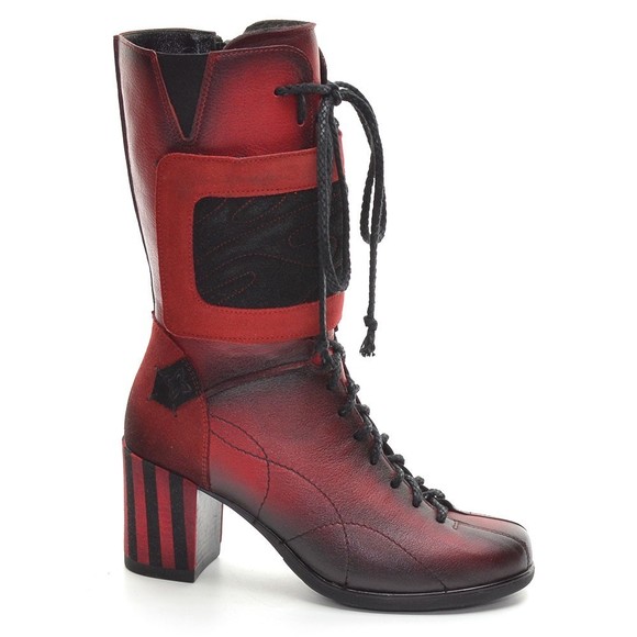 Maciejka 4251 Red Leather Heeled Lace Up Zip Boots 36 New - Picture 4 of 8